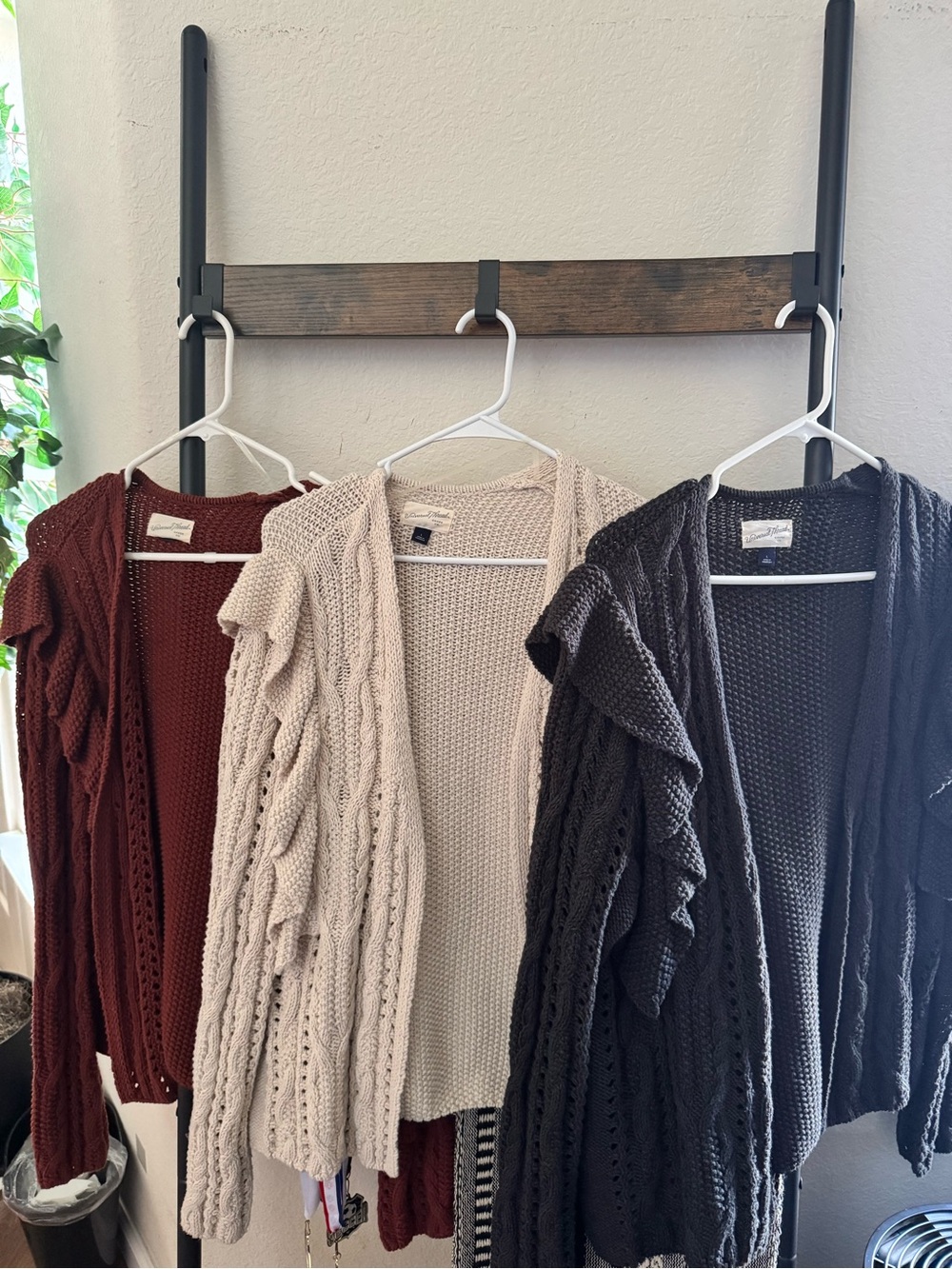Cozy Open-Front Cable Knit Cardigan Sweaters